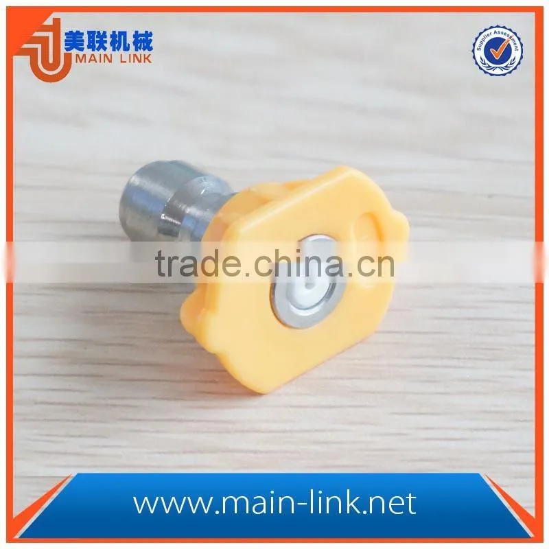 Quick connect spray nozzle with hardened ceramics insert