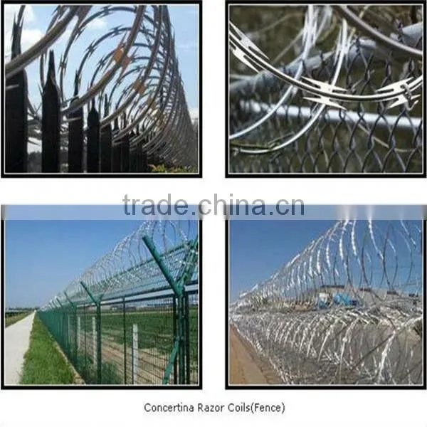 2015 hot sale low price concertina razor barbed wire price ISO9001 anping factory