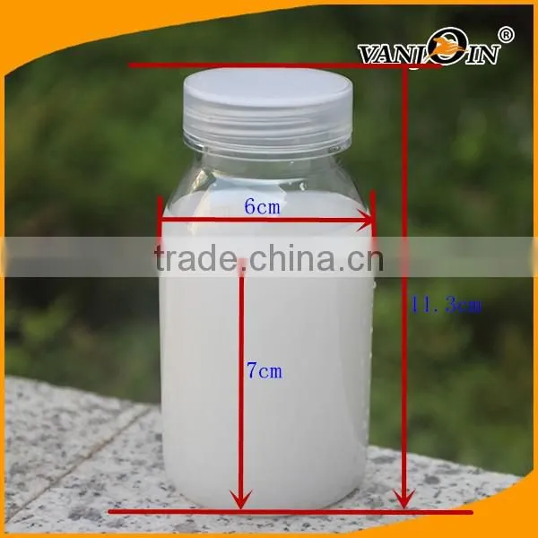 200ml Pudding Plastic Bottle Milk bottle with Metal or Plastic Cap