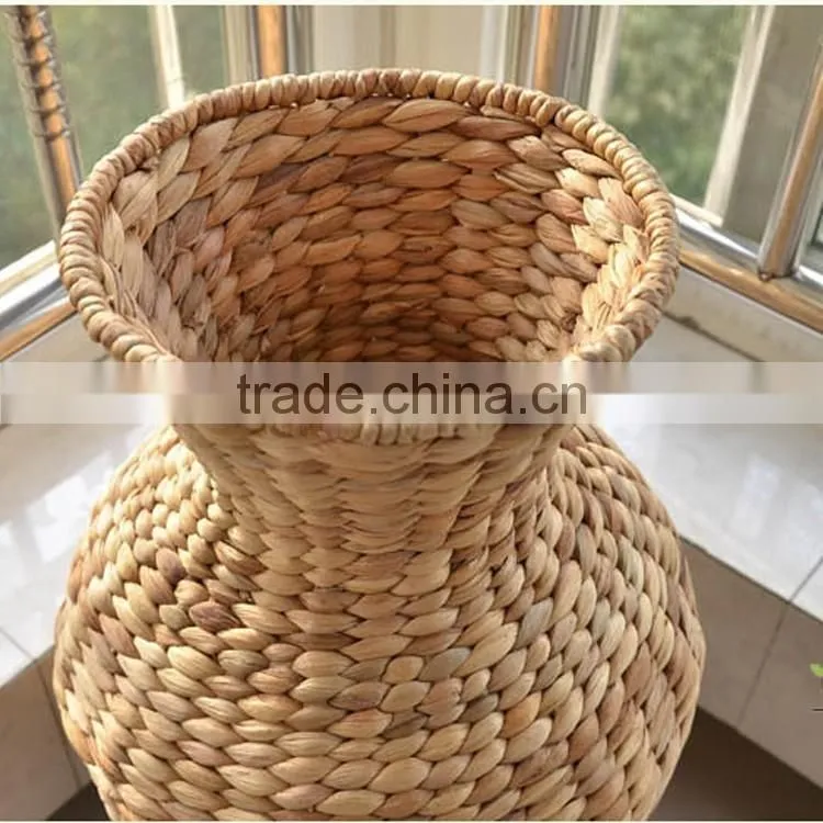 Novelty straw handcraft italian tall flower vase large floor vases for home decor