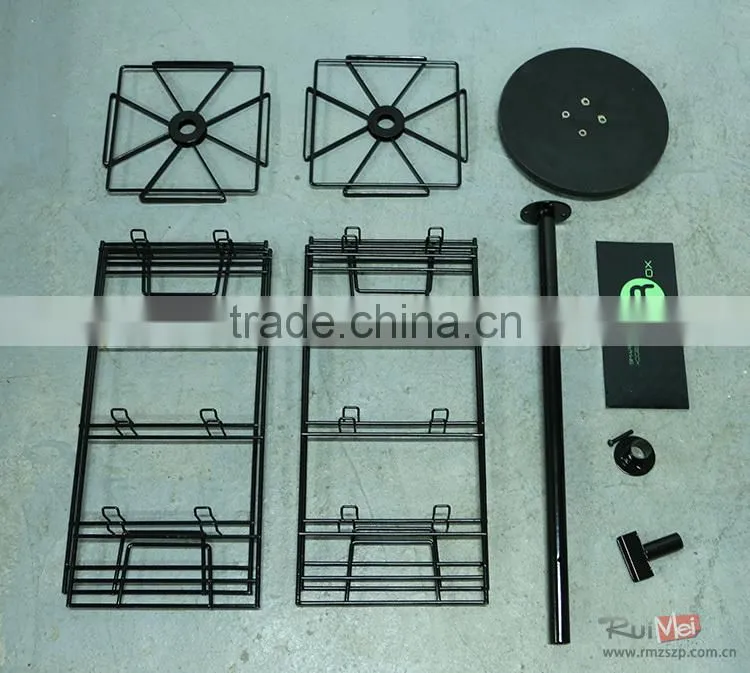 4-side solid metal rotating business card display rack