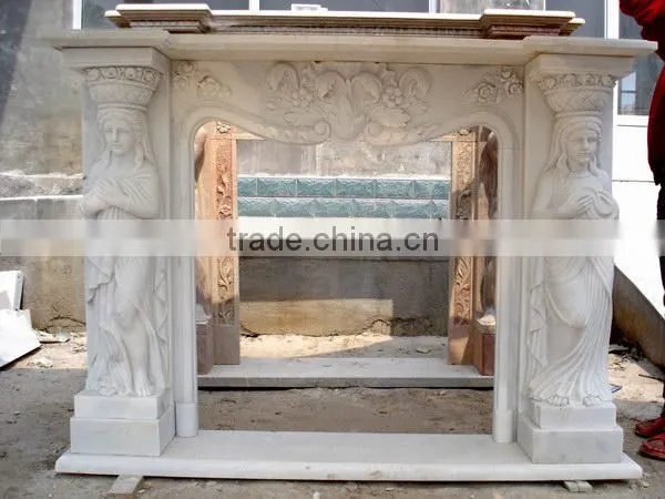 wholesale china white marble fireplace