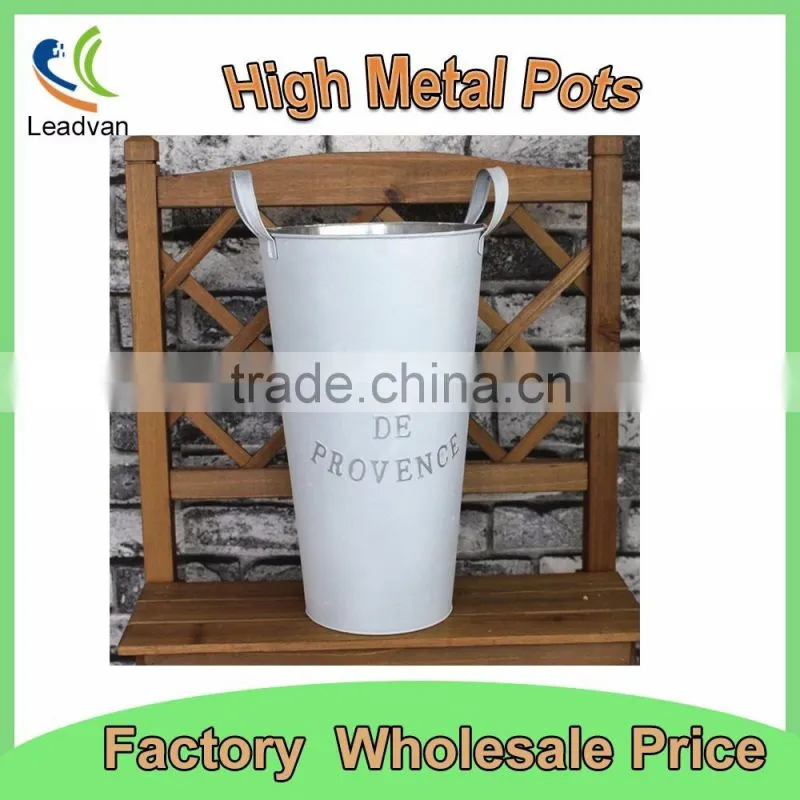 high quality china metal handicraft black western half round boat flower pot for garden