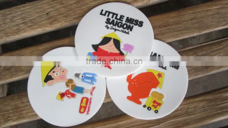 Custom Logo Debossed Promotional PVC Coaster