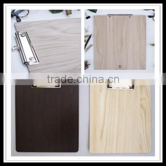 A4A5A6 Wood Clipboard with flat metal Clip Restaurant Menu Holders for coffee Catering Memo Clipboard promotion gift