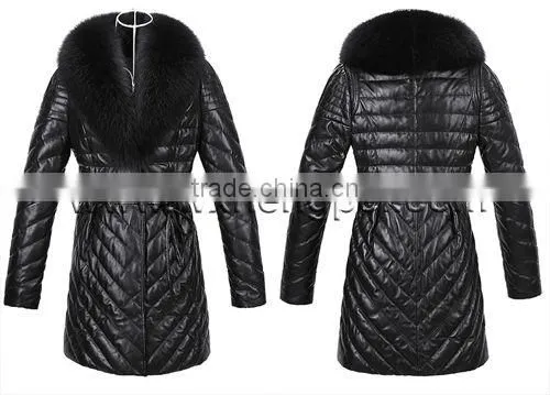 Genuine Leather Down Overcoat Jacket