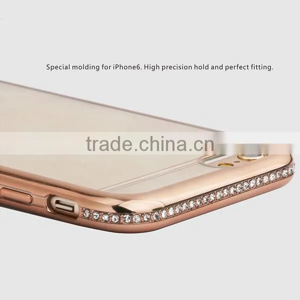 2017 Hot sale fashion phone accessories, diamond plating TPU phone case For iPhone 6 6Plus