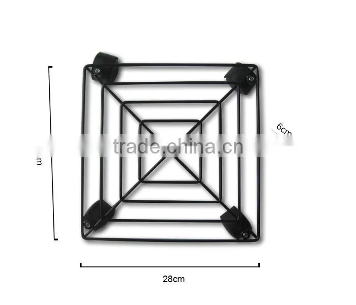 Large Square Planter Caddy Black