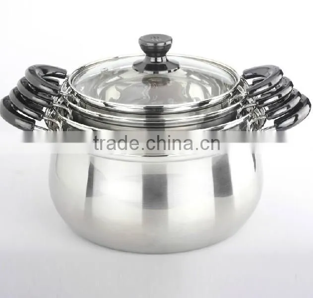 Stainless steel kitchen casserole with bakelite handle