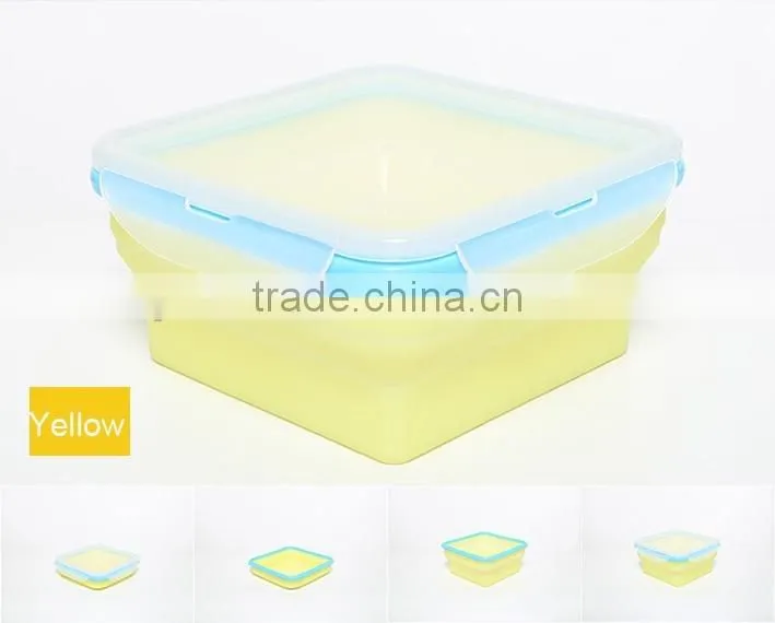 Small Microwave Safe Collapsible Salad Containers Silcone Lunch Box