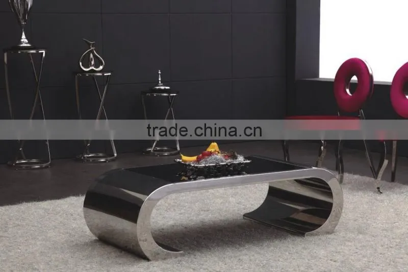 C8048L antique golden silver mirrored coffee table