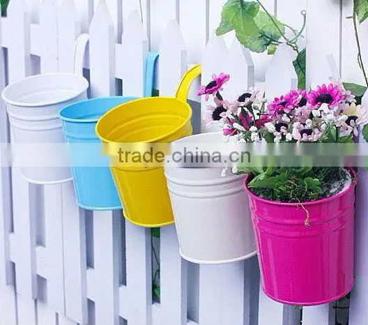 Plant stand Decorative Round Planters Color Painted Metal Flower Pot
