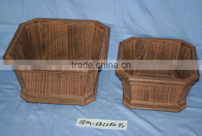Fashion design garden wooden flower pot for planting