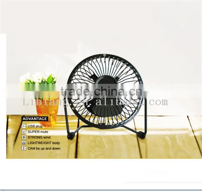 8 color 4" steel structure wtih rubber fan Portable USB Cooling Mini Fan or Air Conditioner Fan