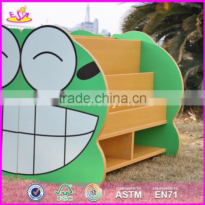 2017 New design double sided frog wooden kids toy storage W08C213