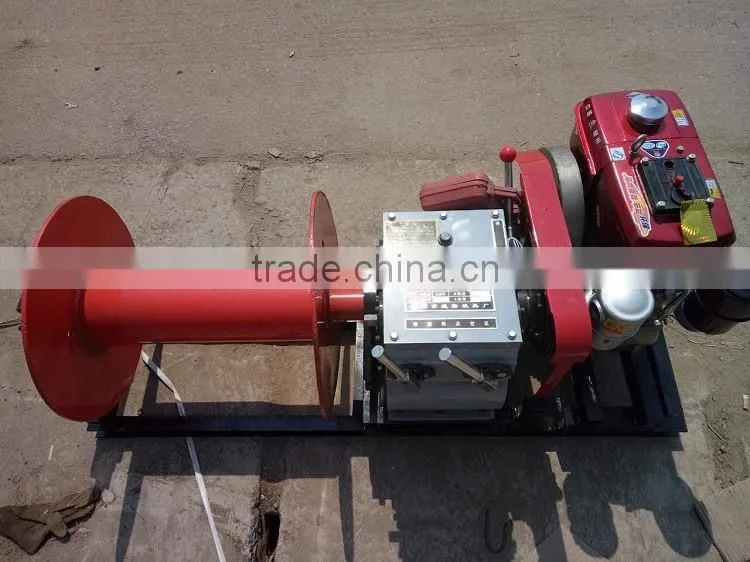 100M steel wire rop cable winch machine made in China/ 3T gasoline engine cable winch