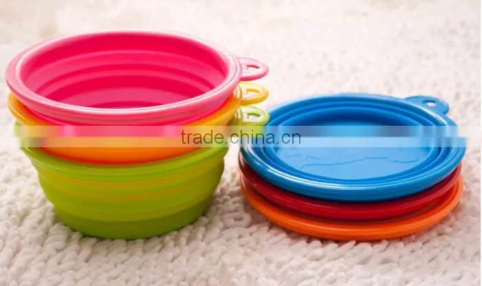silicone plastic Pet Bowl with lid,Silicone Dog Food Bowl,silicone pet Cat feeding Bowl