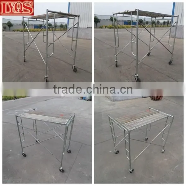 Portable scaffolding and walk through scaffolding frames
