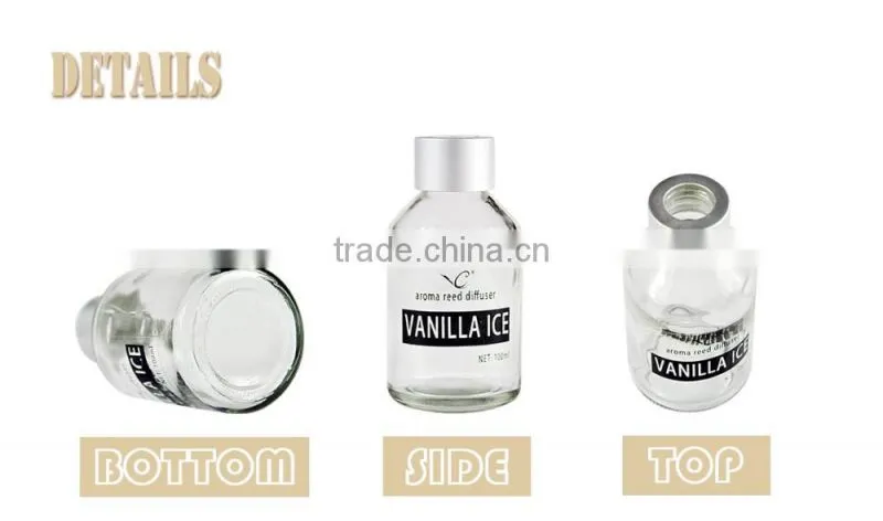100ml Round shape aroma scented fragrance reed diffuser with Rattan/fiber stick