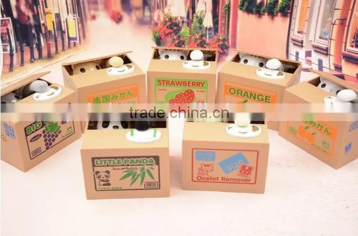 UCHOME Factory wholse piggy bank/cat stealing saving money box/plastic coin bank