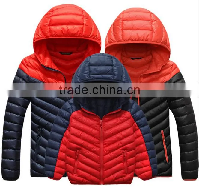 new design customize man quilted winter jacket thick warm down filled coats for men