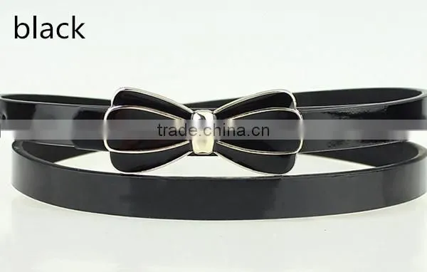 new arrival fashion design high quality with flower design alloy metal buckle women slim PU leather belt