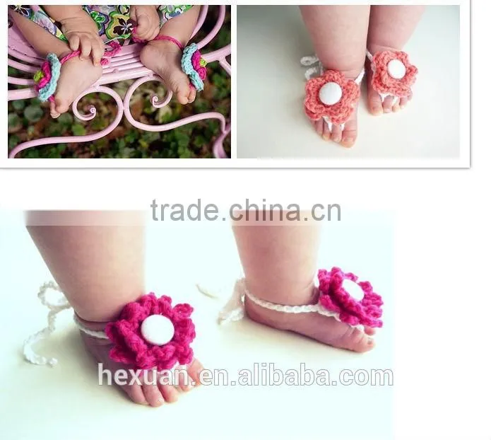 Baby Shoes Flower Design Baby PreWalker Infant Shoes Cotton Barefoot Sandals