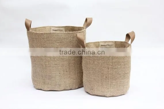 Wholesale Eco Friendly Burlap Storage Basket Bucke
