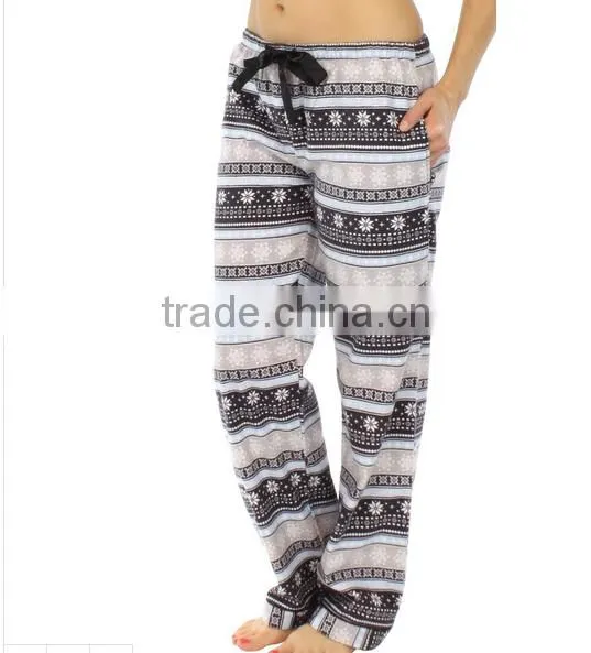 Colorful Printed Pattern Cozy Coral Fleece Yoga Pants