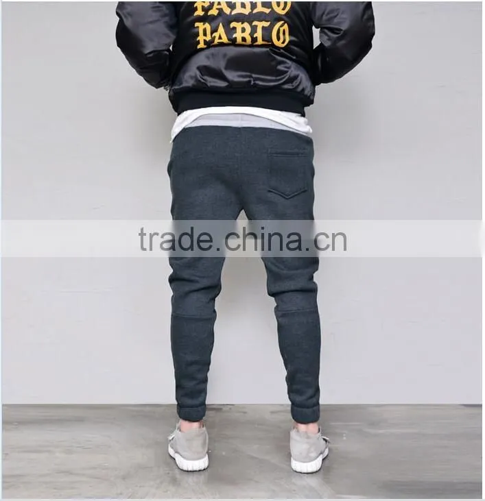 Men's thick fleece cotton warm jogger sweatpants with drawstring