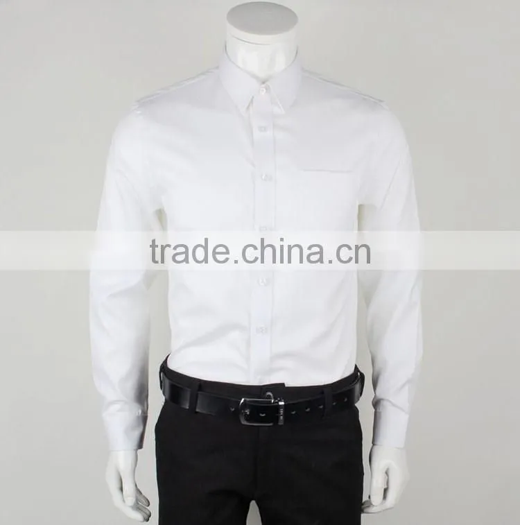 High quality wrinkle free mens white dress shirts with Rhombic