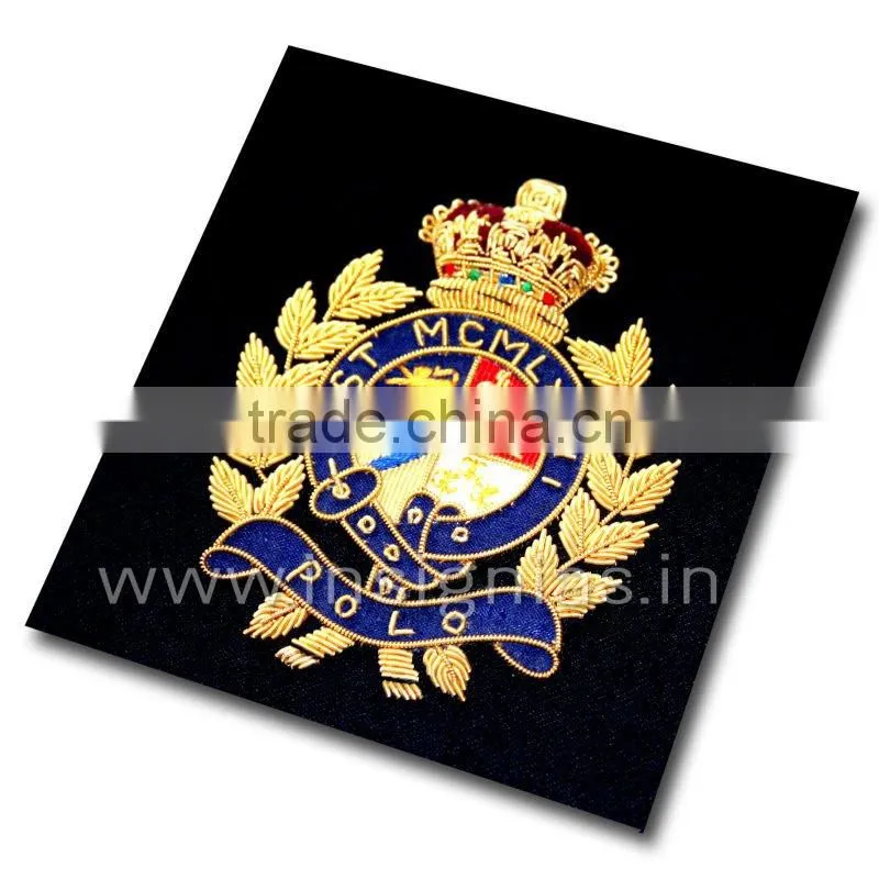 Embroidered bullion wire badges