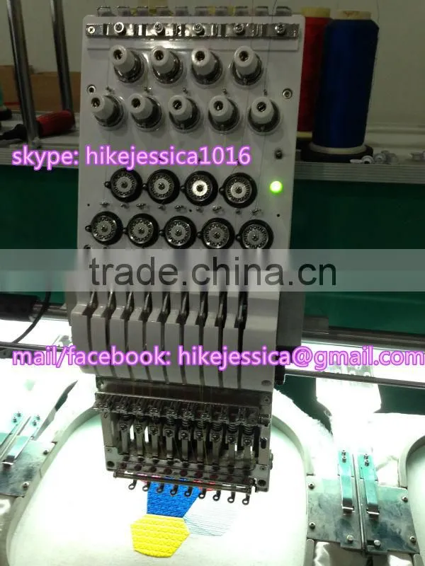 fushun 906 9needles 6heads cap tubular t shirt and flat computerized embroidery machine