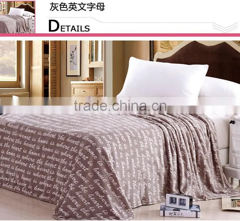 Factory Gray Letters Coral Fleece Blanket/Sheet