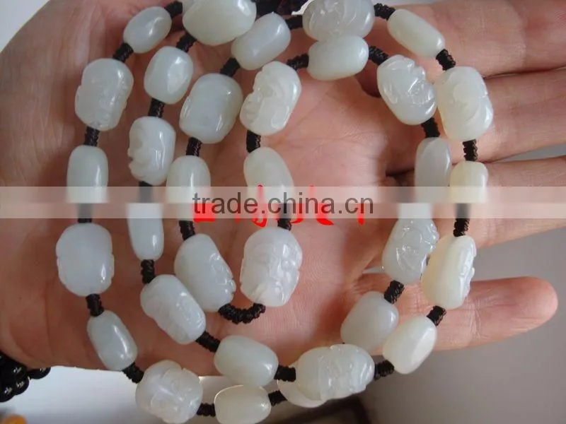 jewels jade Hetian jade jade necklace male eighteen Arhats handmade Jade Pendant Necklace Chain Lanyard Mens Genuine jade stone