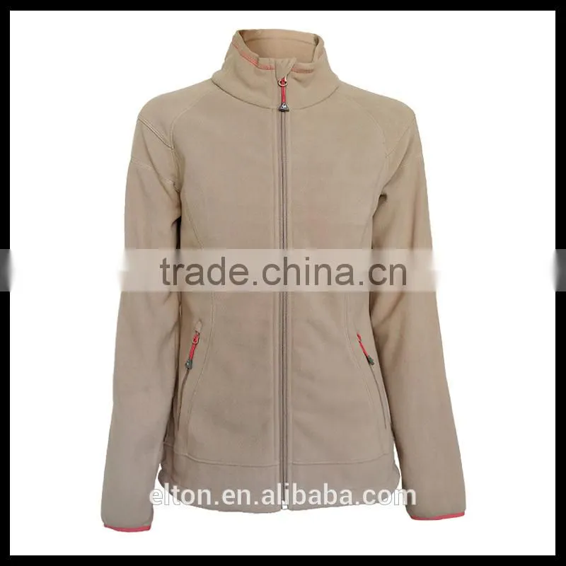 BSCI Factory Contrast Color Women's Polar Fleece Jacket Outdoor Wear