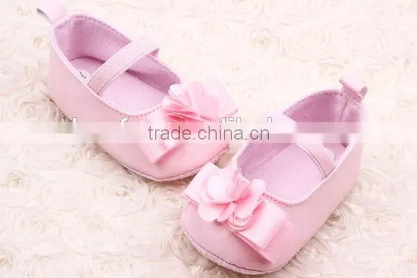 New Sweet Anti-slip Flat Flower Princess First Walkers PU Baby Newborn Shoes