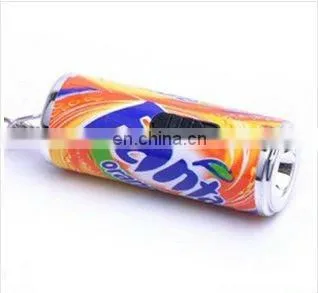 plastic gift beer drink promotion can shape LED project keyring