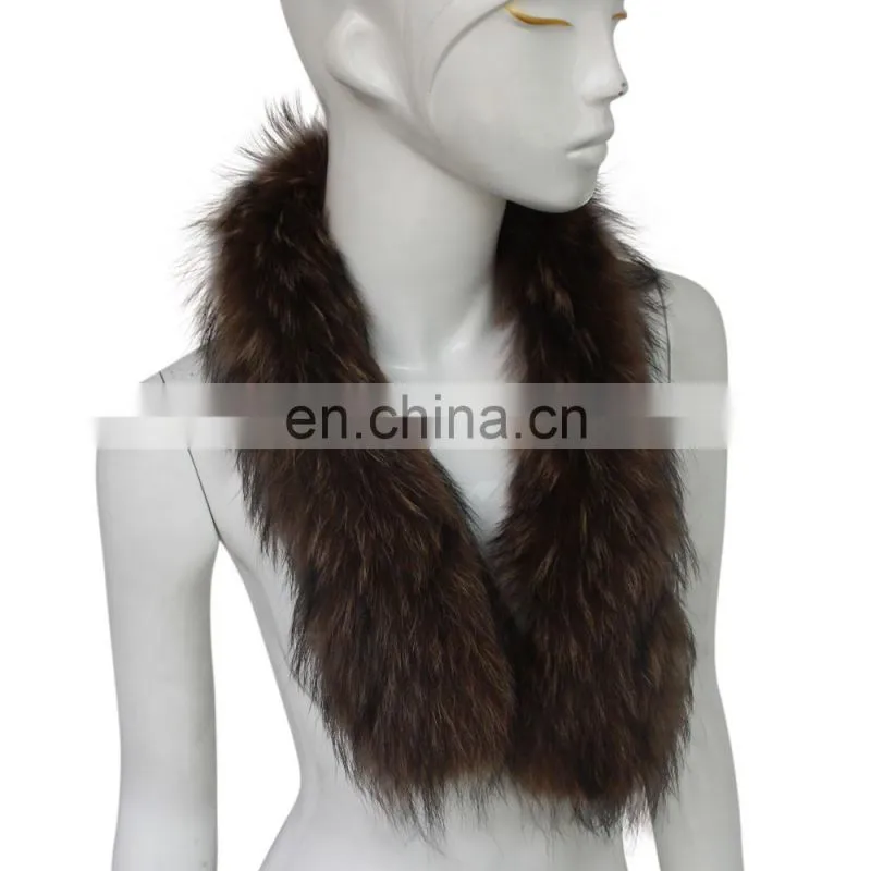 Fashion Colorful Dyed Genuine Raccoon Fur Collar
