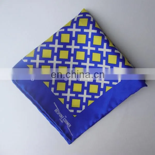 Hand Rolled 100% Silk Pocket Square Custom Design