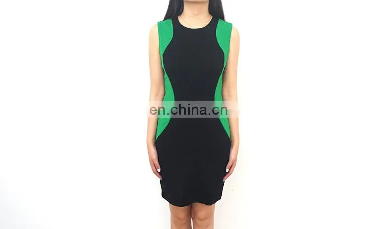 Knitting show thin color matching the dress contrast color Pencil skirt
