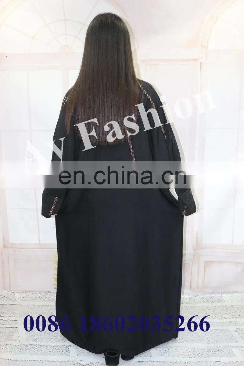 New Beautiful Muslim Wear Ladies Balck Abaya Maxi Dress Kaftan And Beaded Long Dress African
