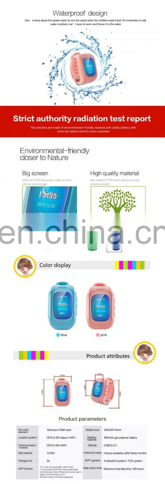 CE D5 GPS Tracker WiFi Locate Sos Kids Smart Watch