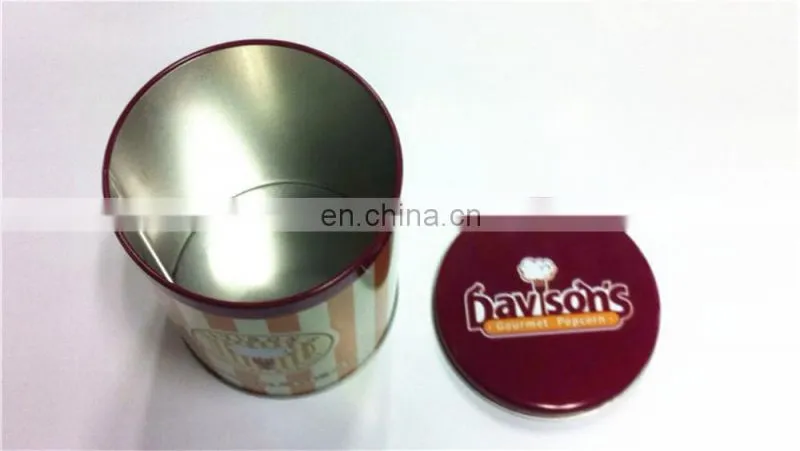 Small Round Popcorn Tin Box