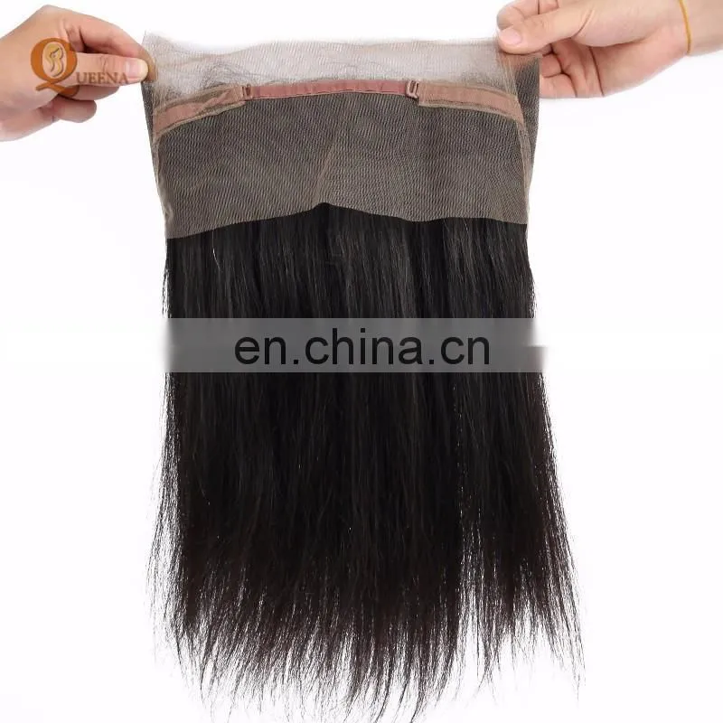 China Hair Factory Wholesale Hair Extensions 360 Full Lace Frontal Closures With Bundles
