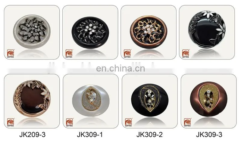 2017 Year Jewelry Crystal Rhinestone High Fashion Gunmetal Or Gold Plating Color Big Metal Alloy Button Has Down Hole, For Woman