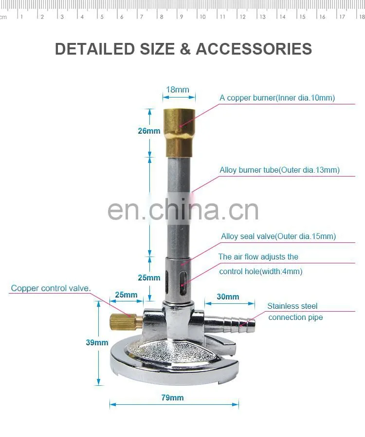 AKMLAB Laboratory Bunsen Burner For Natrual Gas