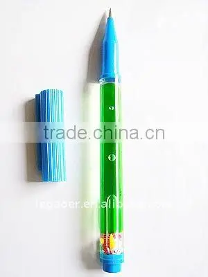 Acrylic liquid pen with liquid filled and cartoon floater