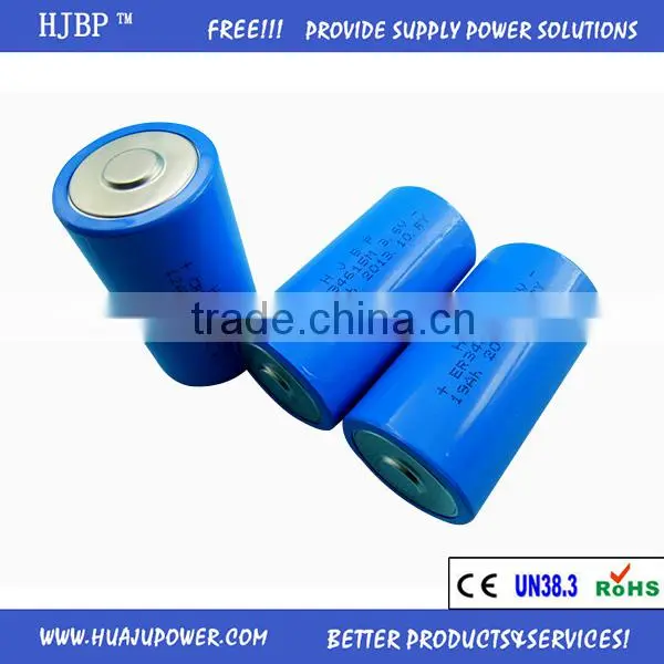 china factory wholesale HJBP CE|ROHS|UN38.3 LiSOCl2 3.6V ER34615 19000MAH lithium battery for flowmeter