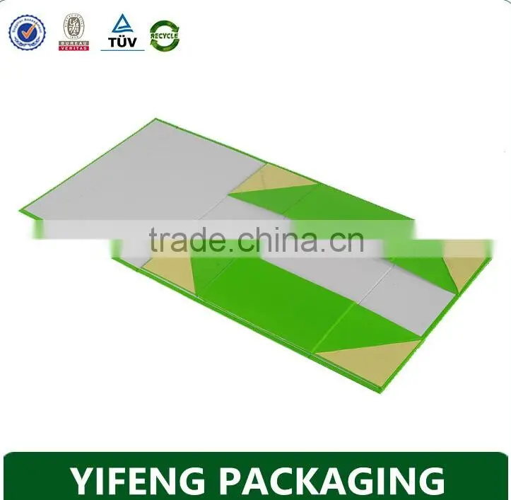 China mnufaturer hot stmping printing cardboard magnetic green folding box